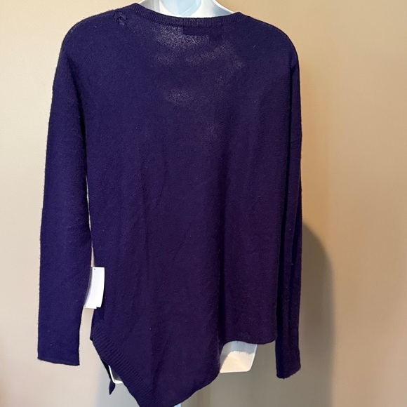 NWT 360 Cashmere Deep Purple Asymmetrical Sweater - Picture 2 of 7